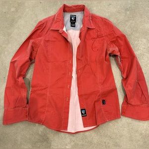 Kuhl women’s small button up burnt orange lightweight functional shirt